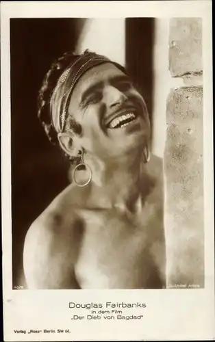 Ak Schauspieler Douglas Fairbanks, Portrait, Der Dieb von Bagdad, Filmszene