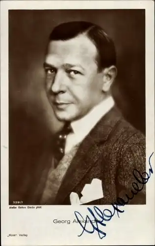 Ak Schauspieler Georg Alexander, Ross Verlag 3281/1, Autogramm