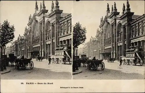 Stereo Ak Paris X Gare du Nord, La Gare, Straßenpartie