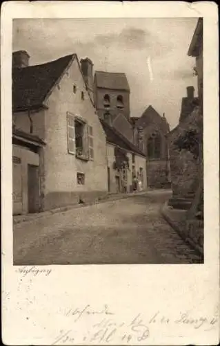Ak Aubigny Allier, Straßenpartie