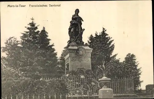 Ak Mars la Tour Lothringen Meurthe et Moselle, Französisches Denkmal