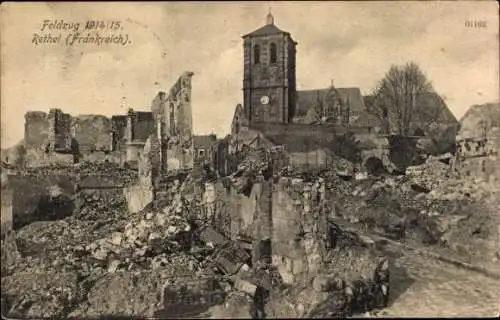 Ak Rethel Ardennes, Kriegszerstörungen am Ort, I. WK