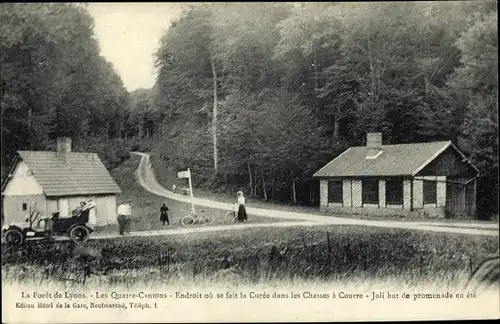 Ak Lyons la Forêt Eure, Les Quatre Cantons, But de Promenade