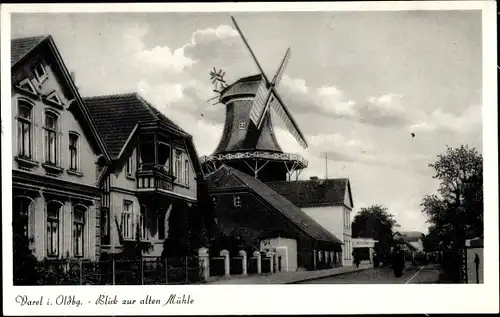 Ak Varel Jadebusen, Blick zur alten Windmühle
