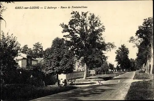 Ak Grez sur Loing Seine et Marne, L'Auberge, Route de Fontainebleau