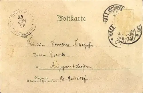 Litho Schwäbisch Hall in Württemberg, Comburg, Panorama, Soolbad