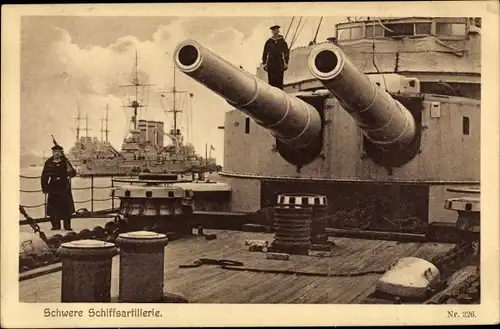 Ak Deutsches Kriegsschiff SMS Lothringen, Schwere Schiffsartillerie, Kaiserliche Marine