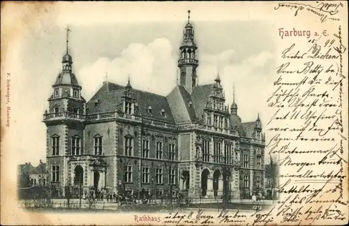 Relief Ak Hamburg Harburg, Rathaus