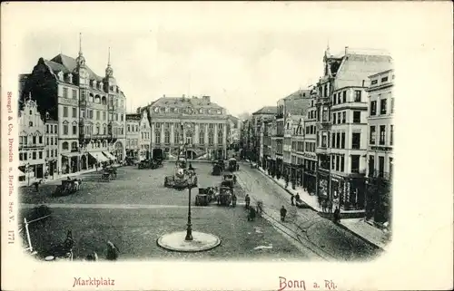 Relief Ak Bonn am Rhein, Marktplatz