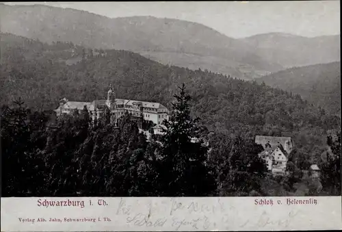 Relief Ak Schwarzburg in Thüringen, Schloss vom Helenensitz