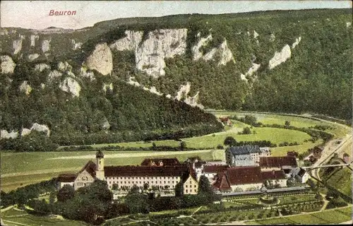 Relief Ak Beuron an der Donau Württemberg, Panorama