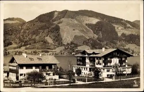 Ak Bad Wiessee in Oberbayern, Pension Hanslbauer, Außenansicht, Berg