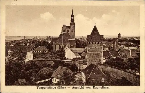 Ak Tangermünde an der Elbe, Aussicht vom Kapitelturm