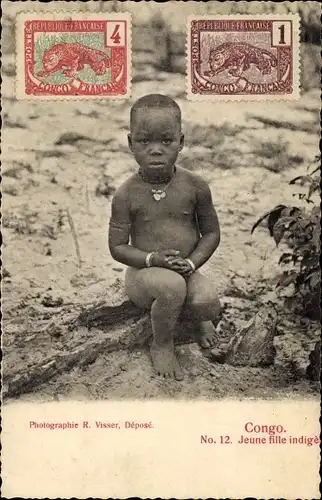 Ak Congo, Jeune fille indigene, Kind, Afrikaner
