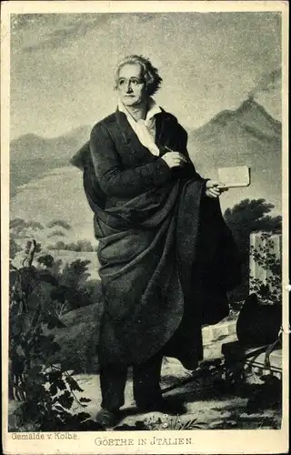 Künstler Ak Kolbe, Schriftsteller Johann Wolfgang von Goethe in Italien, Portrait