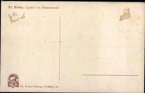 Künstler Ak Reiss, Fritz, Quellen im Schwarzwald