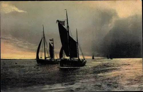 Ak An der Wasserkante II, Fotograf Willy Wilcke, Serie Phänomen, Segelboote