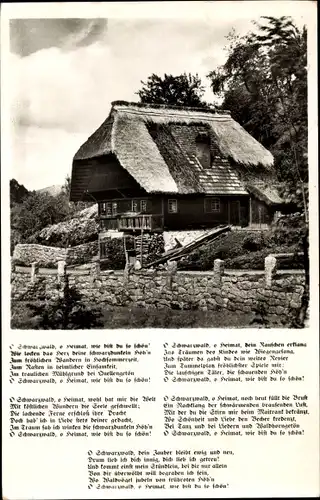 Gedicht Ak Blick auf ein Schwarzwaldhaus