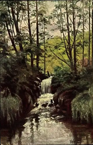 Künstler Ak Gerstenhauer, Johann Georg, Landschaft mit Fluss
