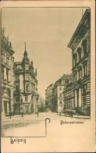Ak Leipzig in Sachsen, Petersstraße, Passanten