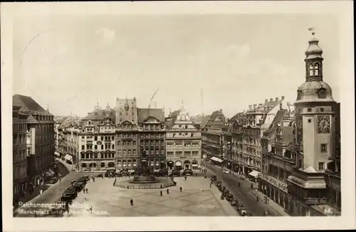 Ak Leipzig in Sachsen, Reichsmessestadt, Marktplatz, Altes Rathaus