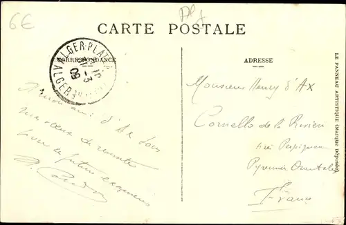 Ak Algier Alger Algerien, La mosquee et le port, Mondschein