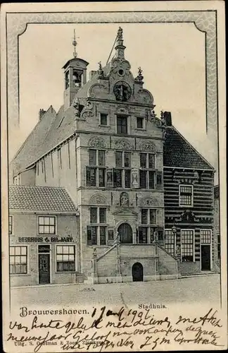 Ak Brouwershaven Zeeland, Stadhuis