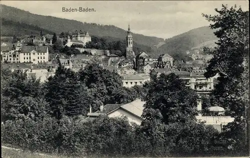 Ak Baden Baden am Schwarzwald, Blick über die Stadt