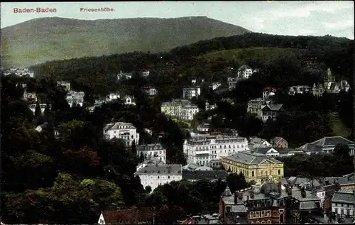 Ak Baden Baden am Schwarzwald, Panorama mit Friesenhöhe