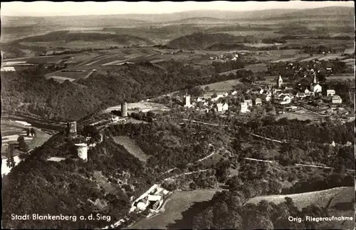 Ak Blankenberg Hennef an der Sieg, Fliegeraufnahme