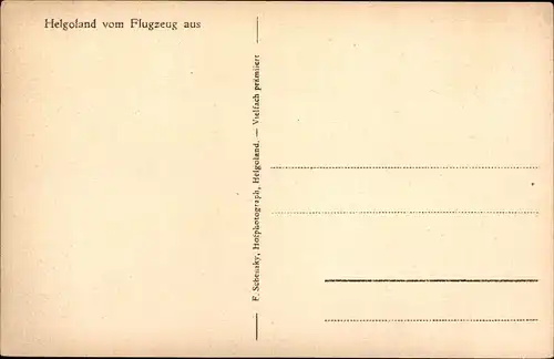 Ak Nordseeinsel Helgoland, Fliegeraufnahme