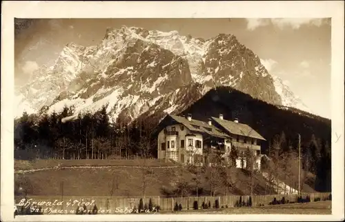 Foto Ak Ehrwald in Tirol, Gasthaus und Pension Schönrath