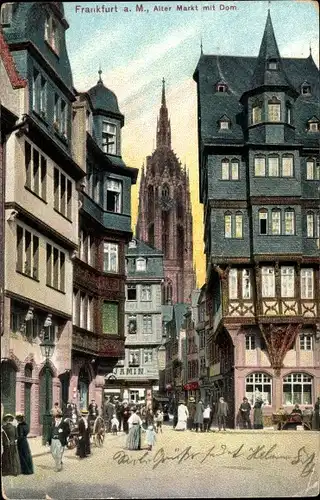 Ak Frankfurt am Main, Alter Markt mit Dom