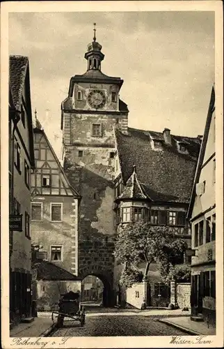 Ak Rothenburg ob der Tauber Mittelfranken, Weißer Turm