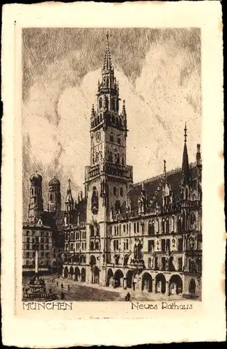 Künstler Ak München, Neues Rathaus