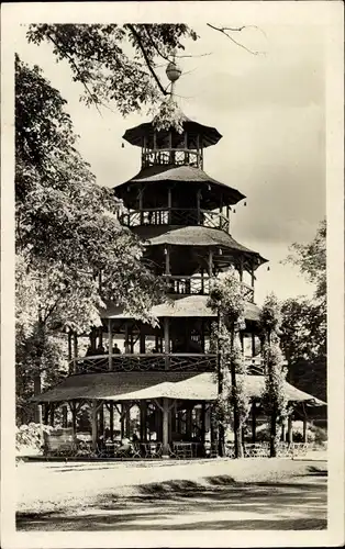 Ak München, Chinesischer Turm im Englischen Garten