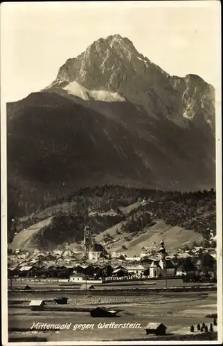 Ak Mittenwald in Oberbayern, Blick auf Wetterstein