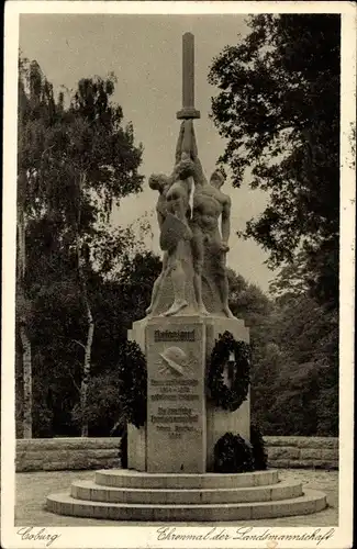 Ak Coburg in Oberfranken, Ehrenmal der Landsmannschaft