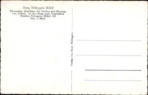 Ak Nideggen in der Eifel, Burg Nideggen