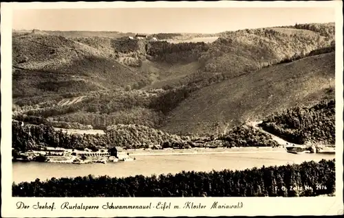 Ak Schwammenauel Heimbach in der Eifel, Rurtalsperre Schwammenauel, Der Seehof, Kloster Mariawald