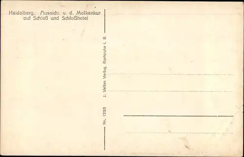 Ak Heidelberg am Neckar, Aussicht von der Molkekur auf Schloss und Schlosshotel