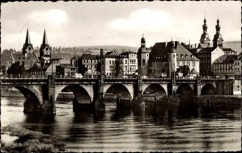 Ak Koblenz am Rhein, Altstadt mit Balduinbrücke, Türme