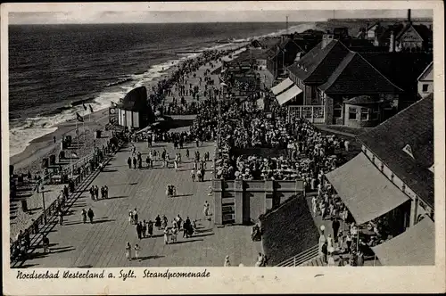 Ak Westerland auf Sylt, Nordseebad, Strandpromenade