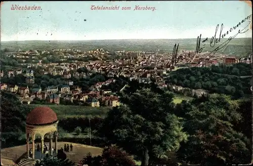 Ak Wiesbaden in Hessen, Totalansicht vom Neroberg