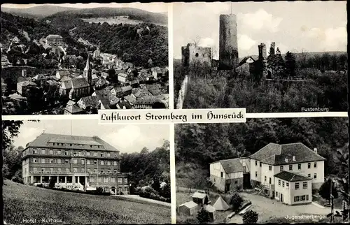 Ak Stromberg im Hunsrück, Blick auf den Ort, Hotel, Kurhaus, Fustenburg, Jugendherberge