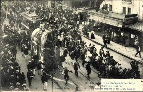 Ak Bruxelles Brüssel, 75e Anniversaire de l'Independance Belge, Le Cheval Bayard