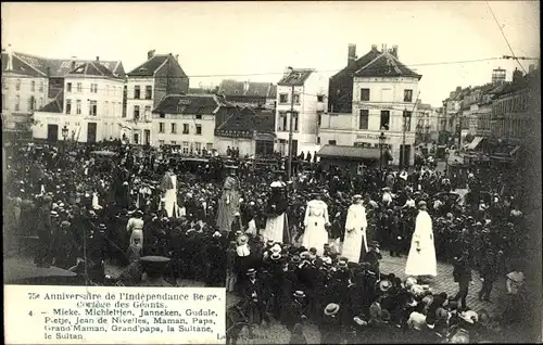 Ak Bruxelles Brüssel, 75e Anniversaire de l'Independance Belge, Cortege des Geants