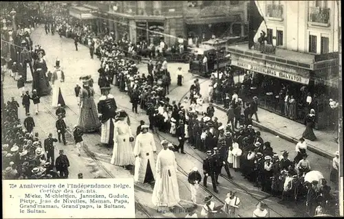 Ak Bruxelles Brüssel, 75e Anniversaire de l'Independance Belge, Cortege des Geants