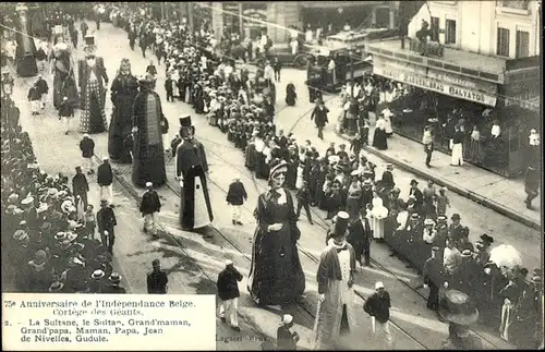 Ak Bruxelles Brüssel, 75e Anniversaire de l'Independance Belge, Cortege des Geants, La Sultane