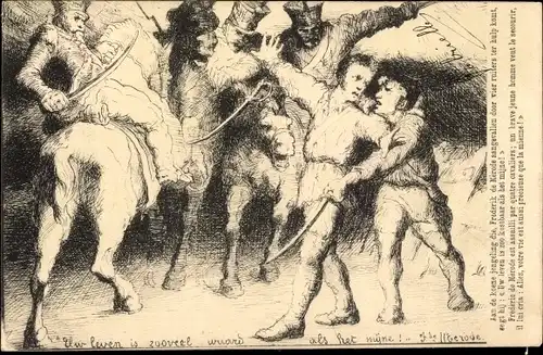 Ak Frederic de Merode est assailli par quatre cavaliers